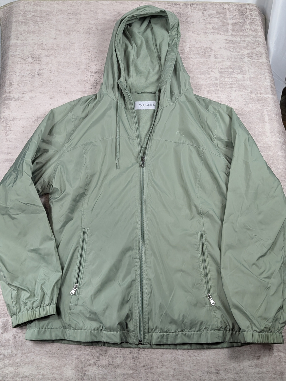 Calvin Klein Hooded Lightweight Jacket in Sage Green